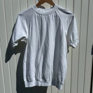 Jungmaven Short Sleeve Raglan Tee T-Shirt Top Small Washed White 55% Hemp EUC
